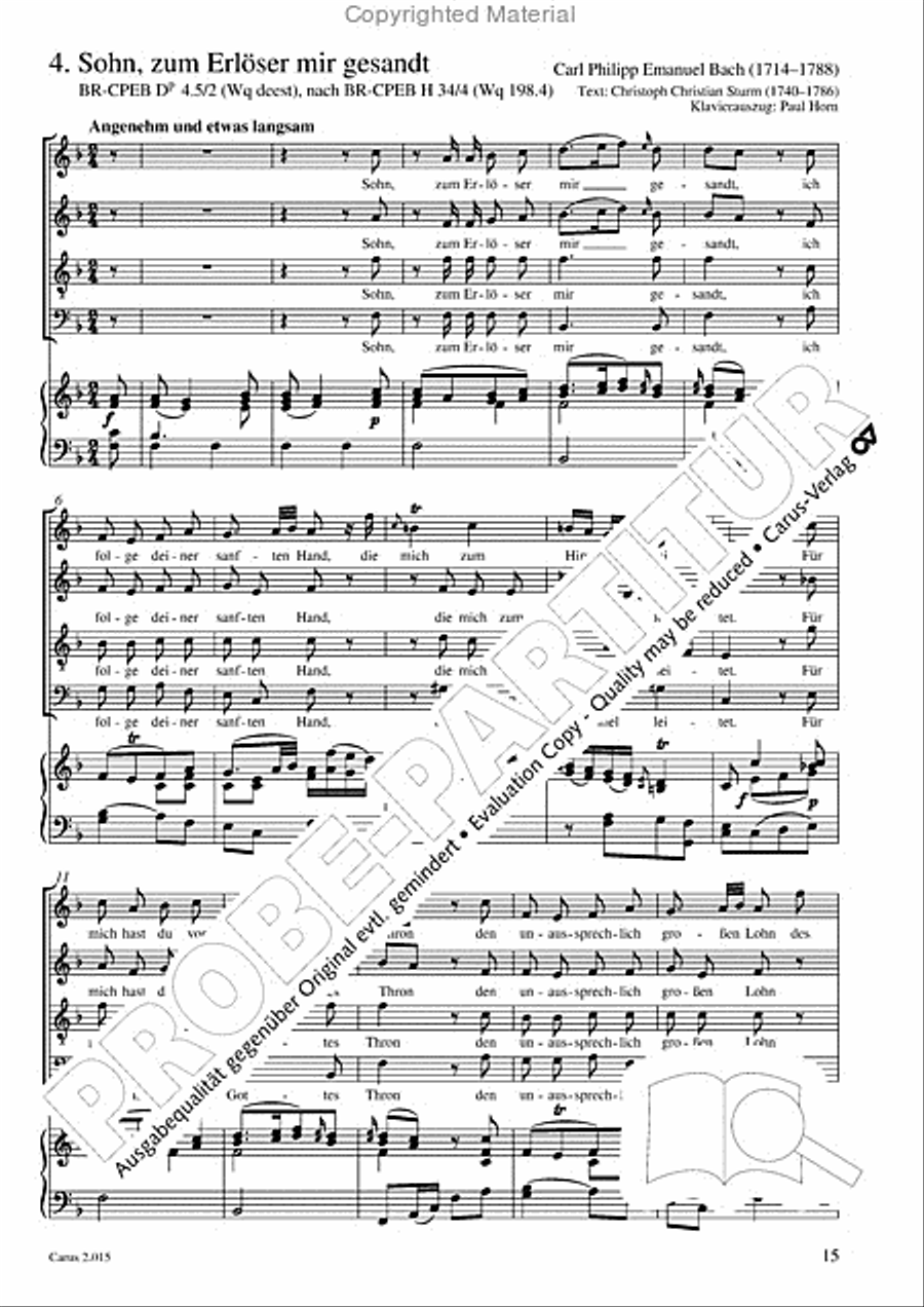 Carl Philipp Emanuel Bach & Gottfried August Homilius. Motets and Choruses Choir scores gallery preview page 17