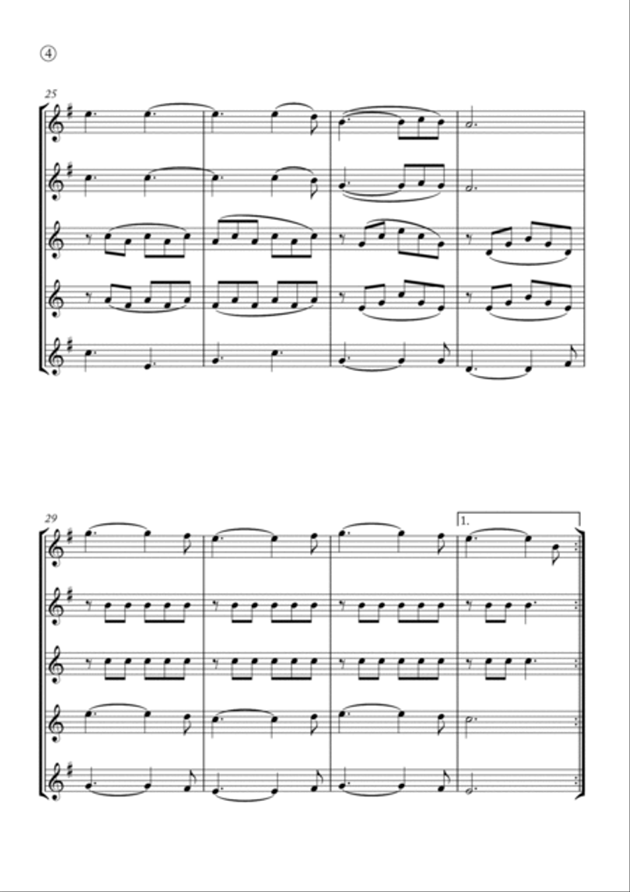 Hallelujah Saxophone Quintet scores gallery preview page 4