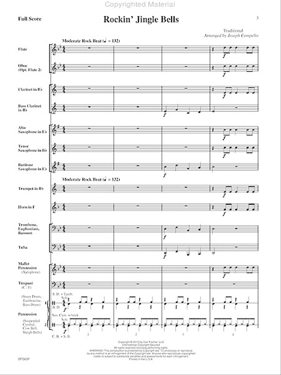 Rockin' Jingle Bells Concert Band scores gallery preview page 4