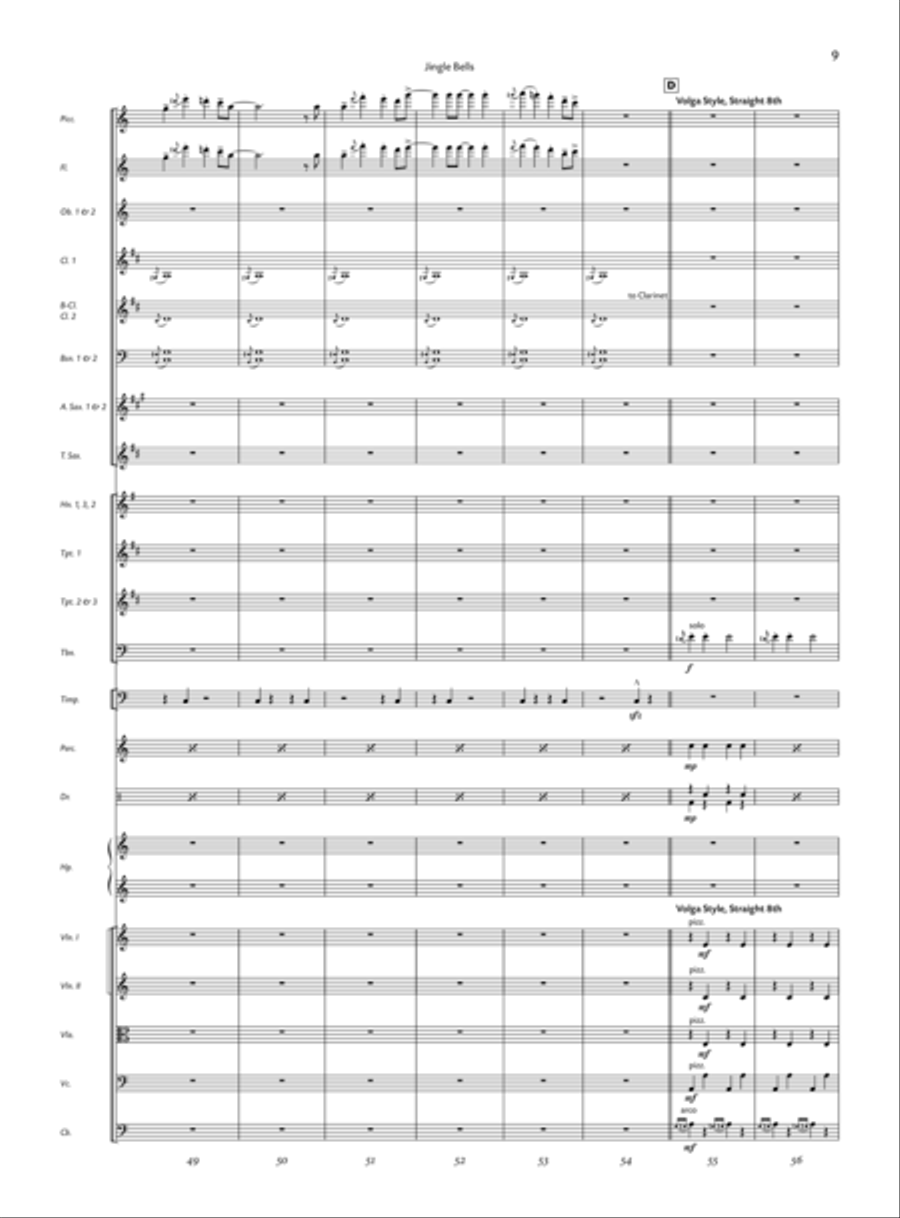 Jingle Bells by James Pierpont Full Orchestra - Sheet Music page 6