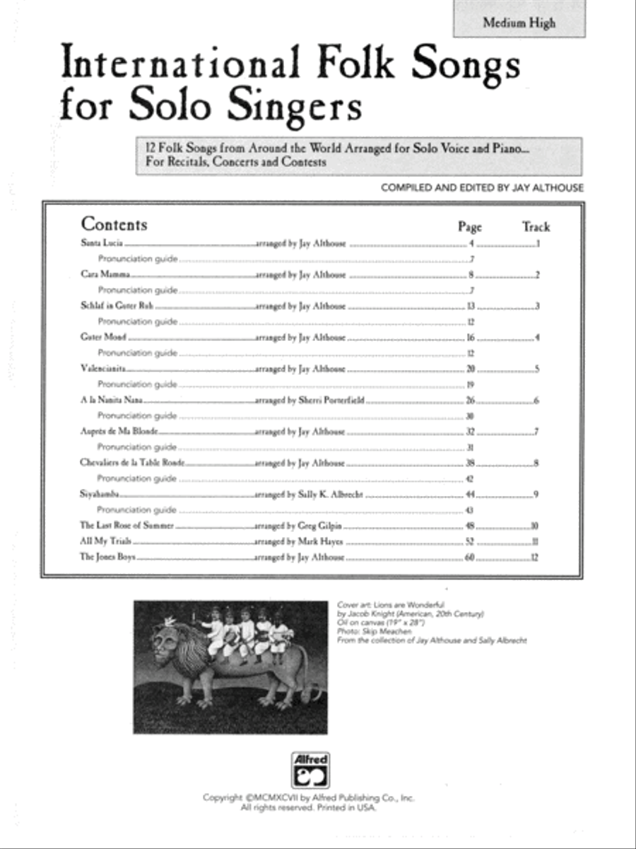 International Folk Songs for Solo Singers image number null