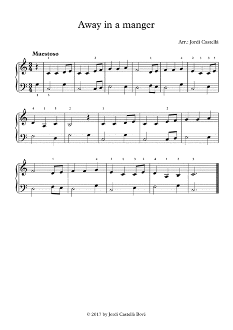 Away in a manger online easy piano