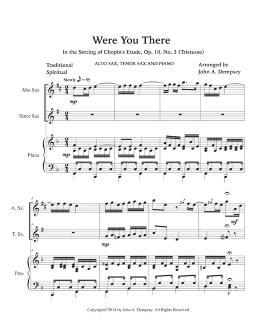 Were You There (Trio for Alto Sax, Tenor Sax and Piano) image number null