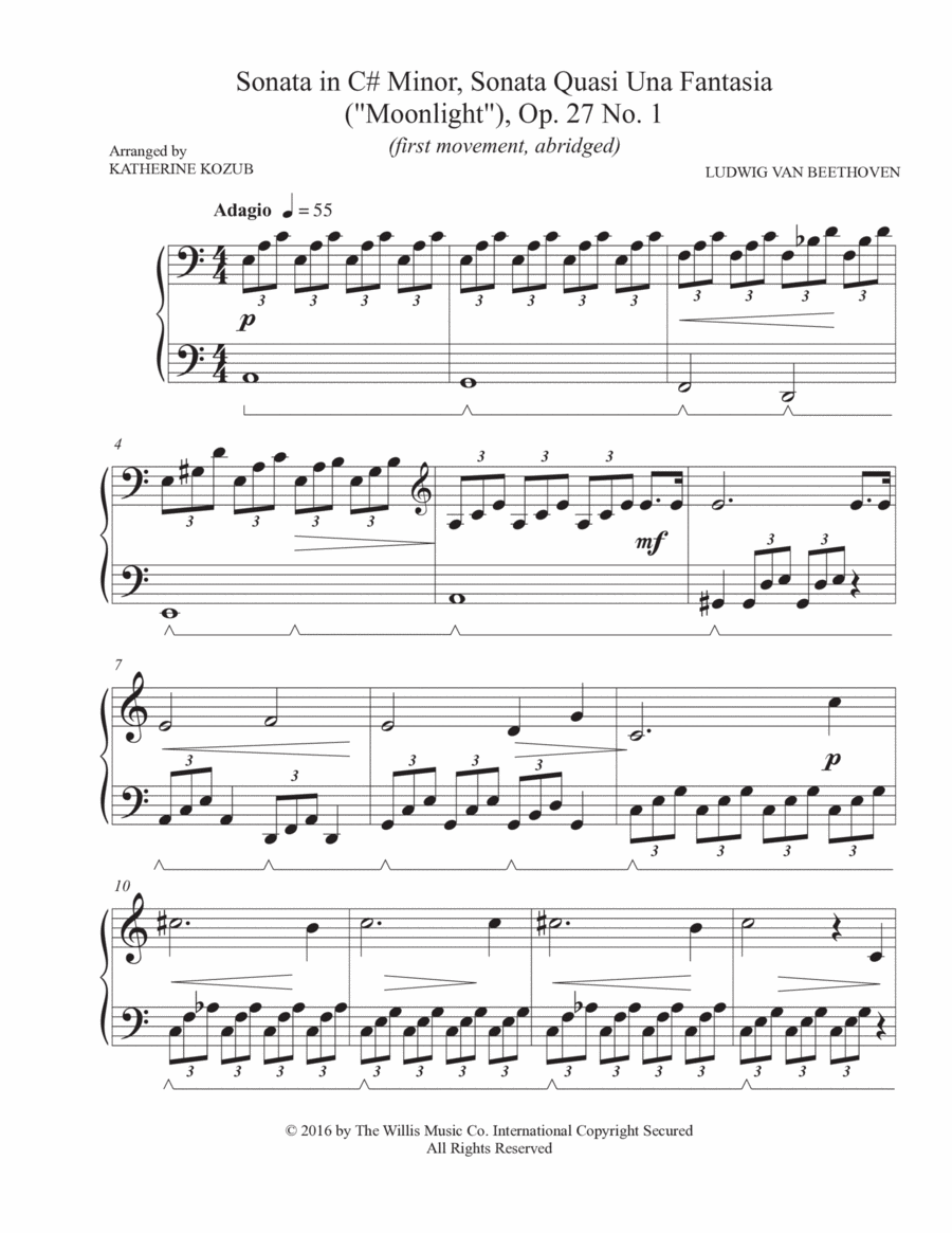 Sonata In C-Sharp Minor, Sonata Quasi Una Fantasia ("Moonlight"), Op. 27, No. 2, 1st Mvmt image number null