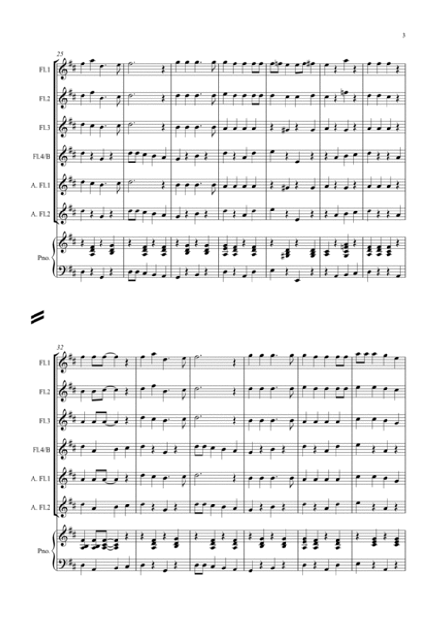 3 Jazzy Christmas Pieces for Flute Quartet Flute Quartet scores gallery preview page 3
