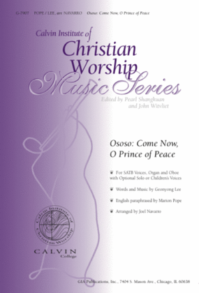 Ososo: Come Now, O Prince of Peace - Instrument edition