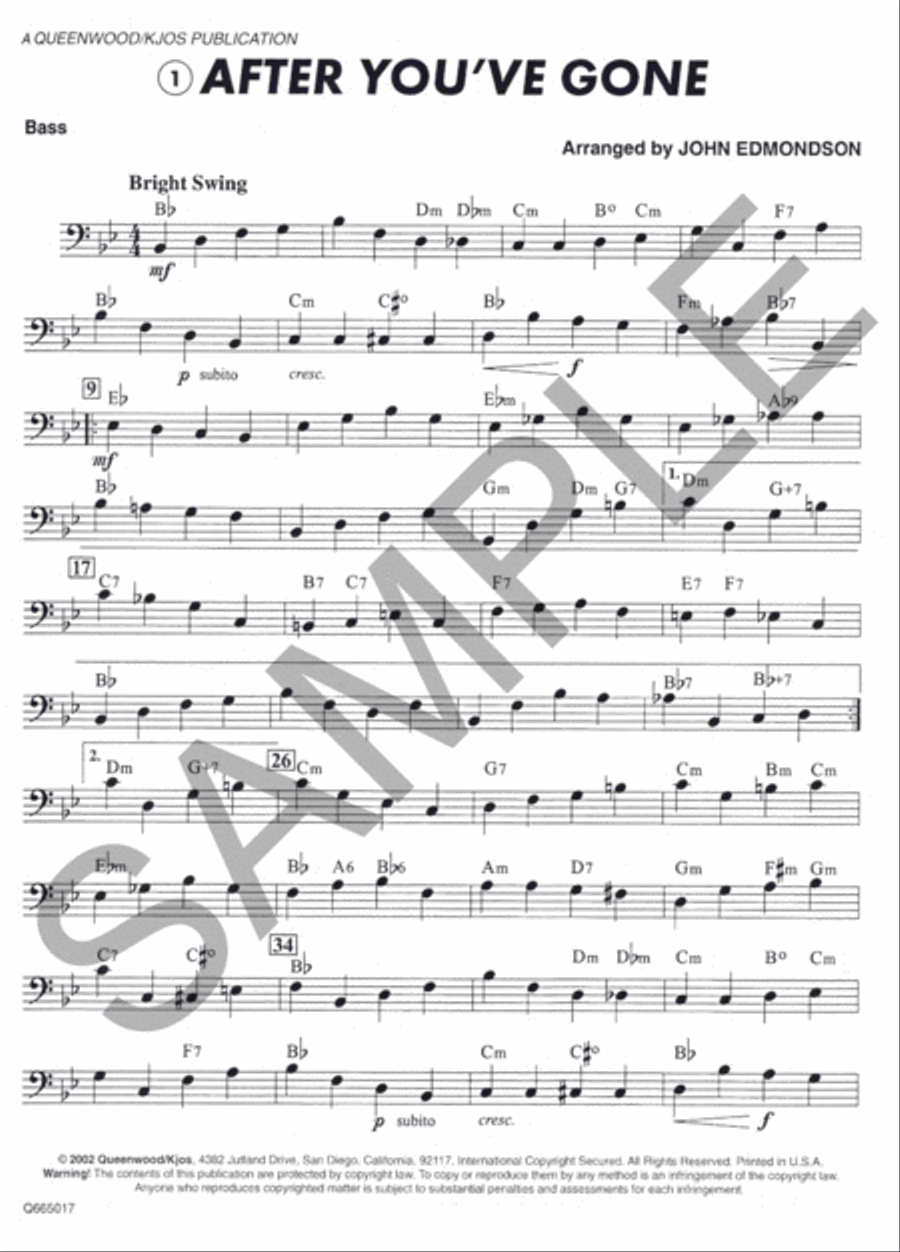 Developing Jazz Band Collection - Bass Jazz Ensemble scores gallery preview page 4