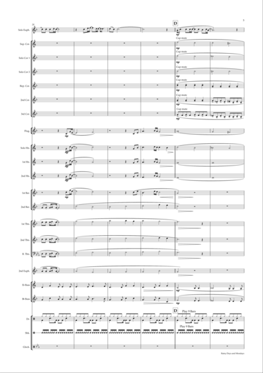 Rainy Days And Mondays Brass Band scores gallery preview page 5