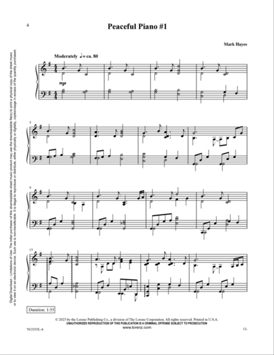 Peaceful Piano Piano Solo scores gallery preview page 4