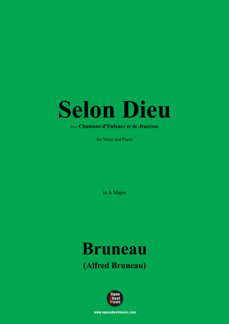 Alfred Bruneau-Selon Dieu,in A Major Voice scores gallery preview page 1