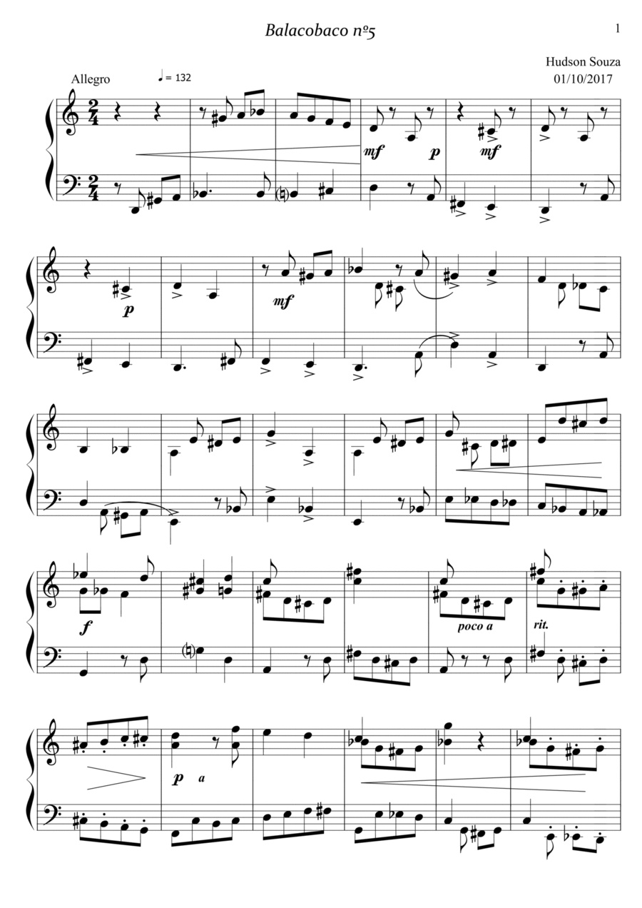 Balacobaco n° 5 Piano Solo scores gallery preview page 1