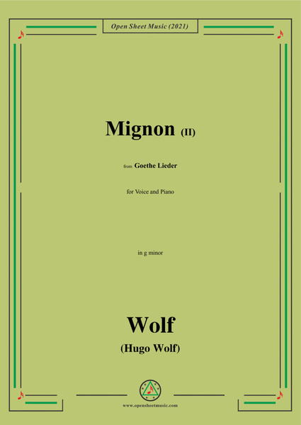 Wolf-Mignon II,in g minor,IHW10 No.6,from Goethe Lieder,for Voice and Piano image number null