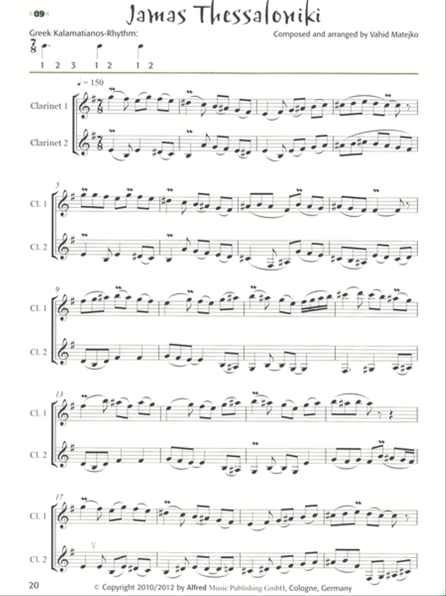 Vahid Matejko's Balkan Duets for Clarinets Clarinet Duet scores gallery preview page 3