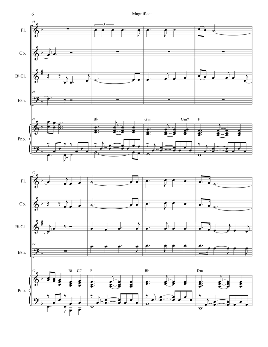 Magnificat Woodwind Quartet scores gallery preview page 6