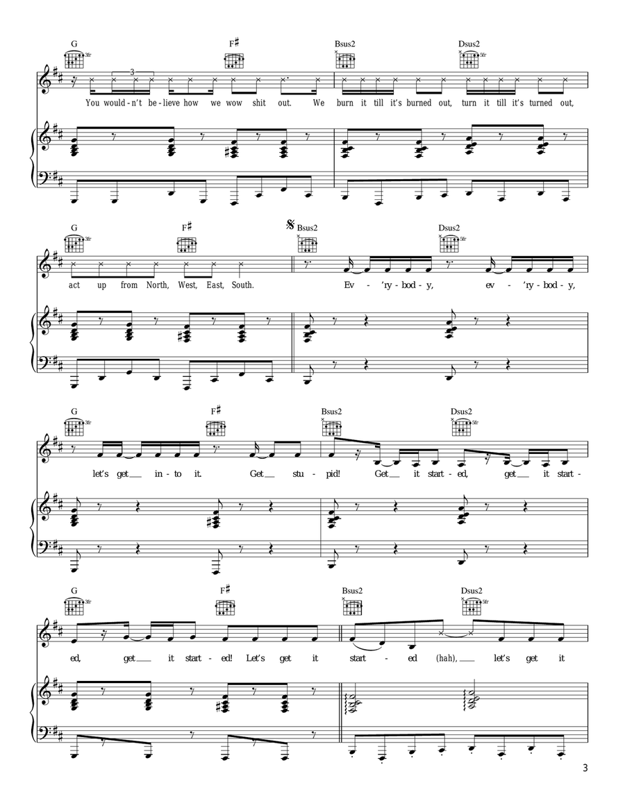 Let's Get It Started Acoustic Guitar scores gallery preview page 3