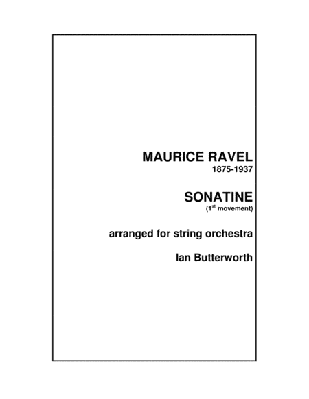 RAVEL Sonatine (1st mov) for string orchestra image number null