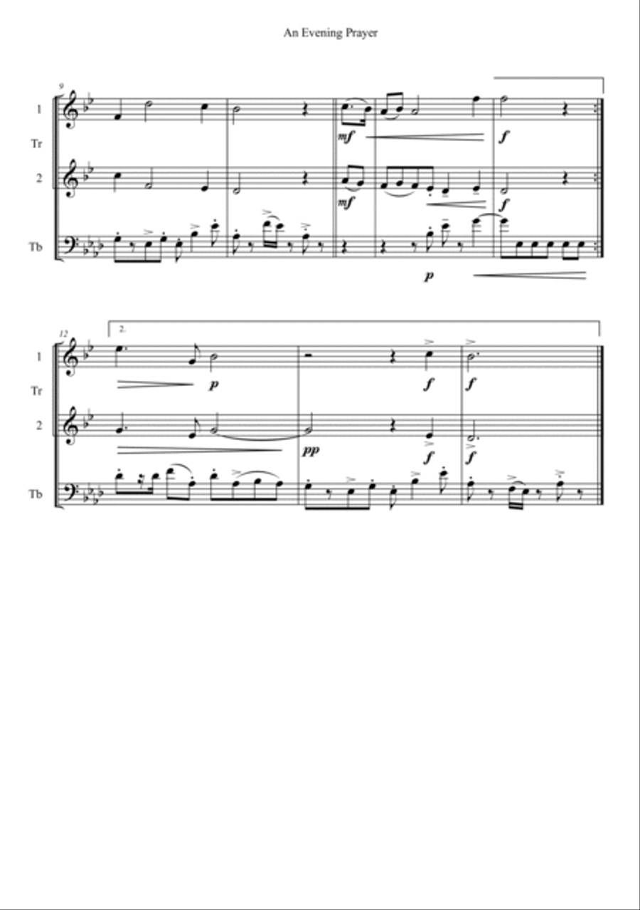 An Evening Prayer Trombone scores gallery preview page 2