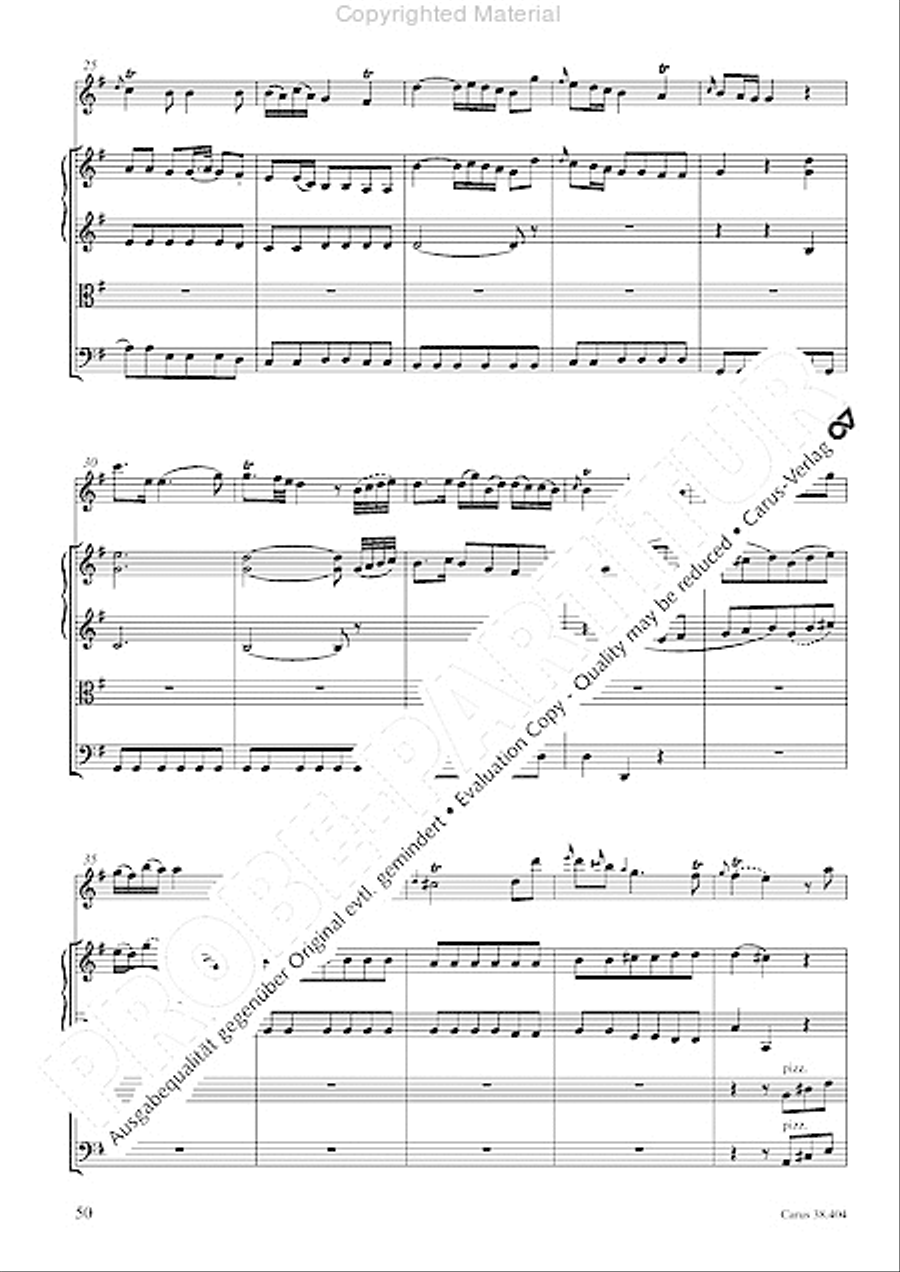 Concerto for Flute in D major (Concerto per il Flauto traverso in D / Flotenkonzert in D) Flute Solo scores gallery preview page 52