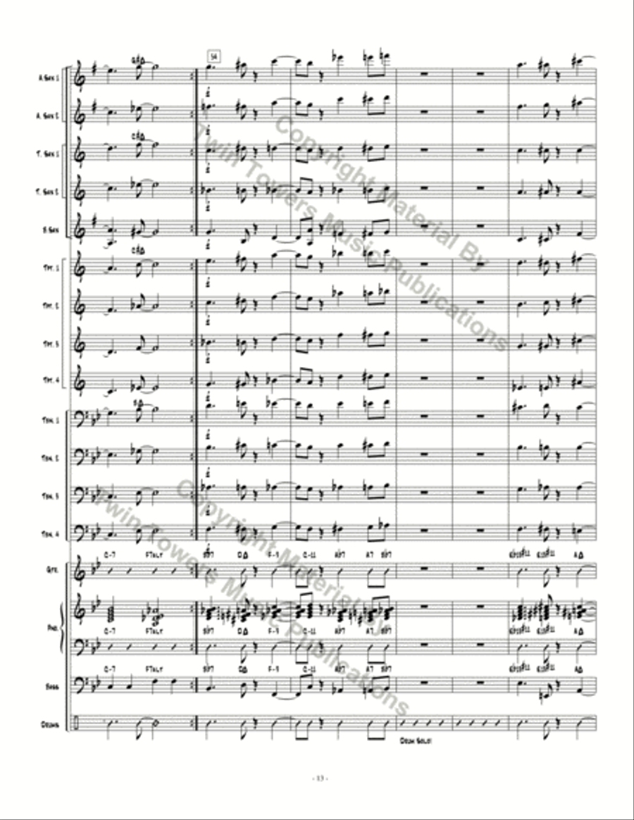 No Nonsense Blues Jazz Ensemble scores gallery preview page 14