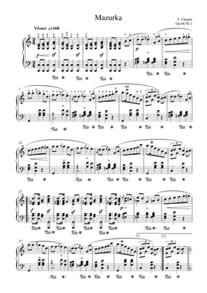 Chopin - Mazurka Op. 68 No.1 for piano solo