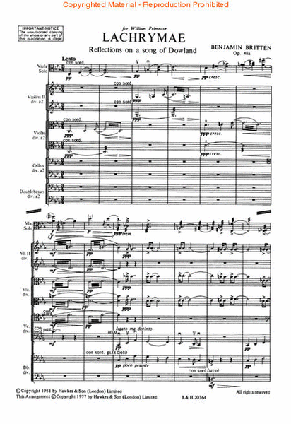 Lachrymae, Op. 48a