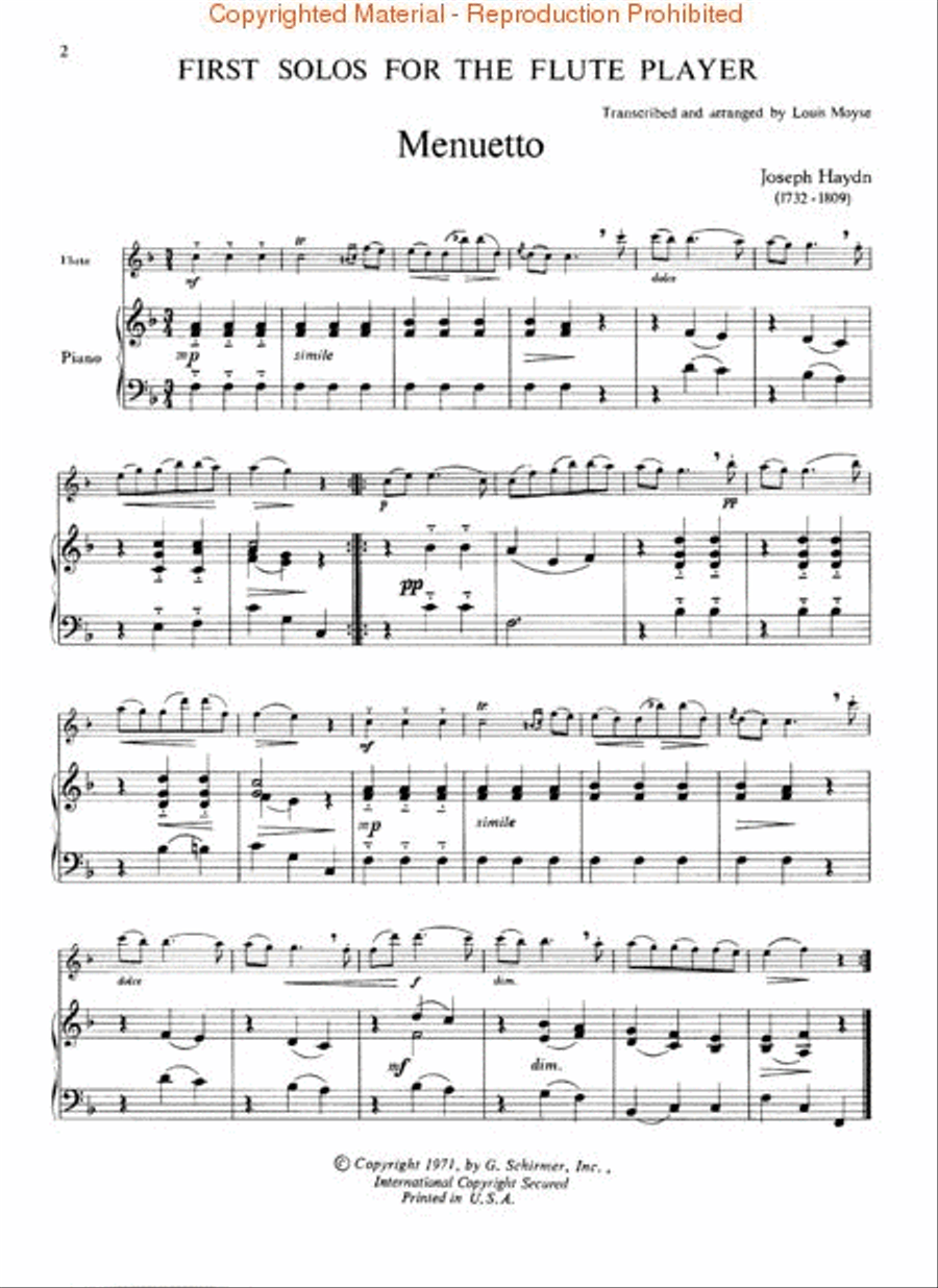 First Solos for the Flute Player Flute Solo scores gallery preview page 3