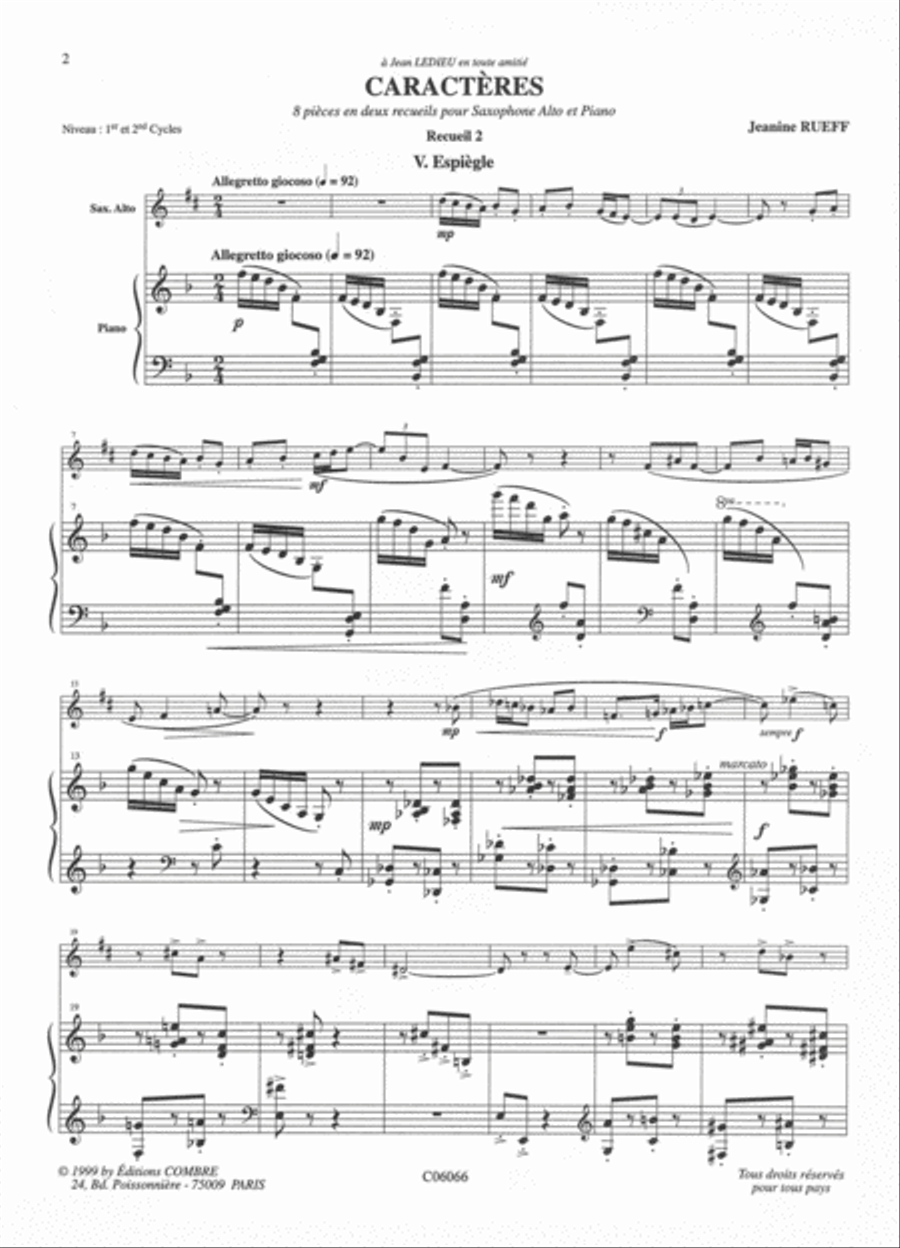 Caracteres - Volume 2 Caracteres - Volume 2 Piano Accompaniment scores gallery preview page 2