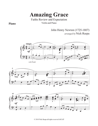 Amazing Grace (Violin & Piano) Piano part