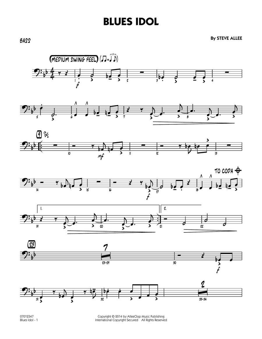 Blues Idol - Bass Jazz Ensemble scores gallery preview page 1