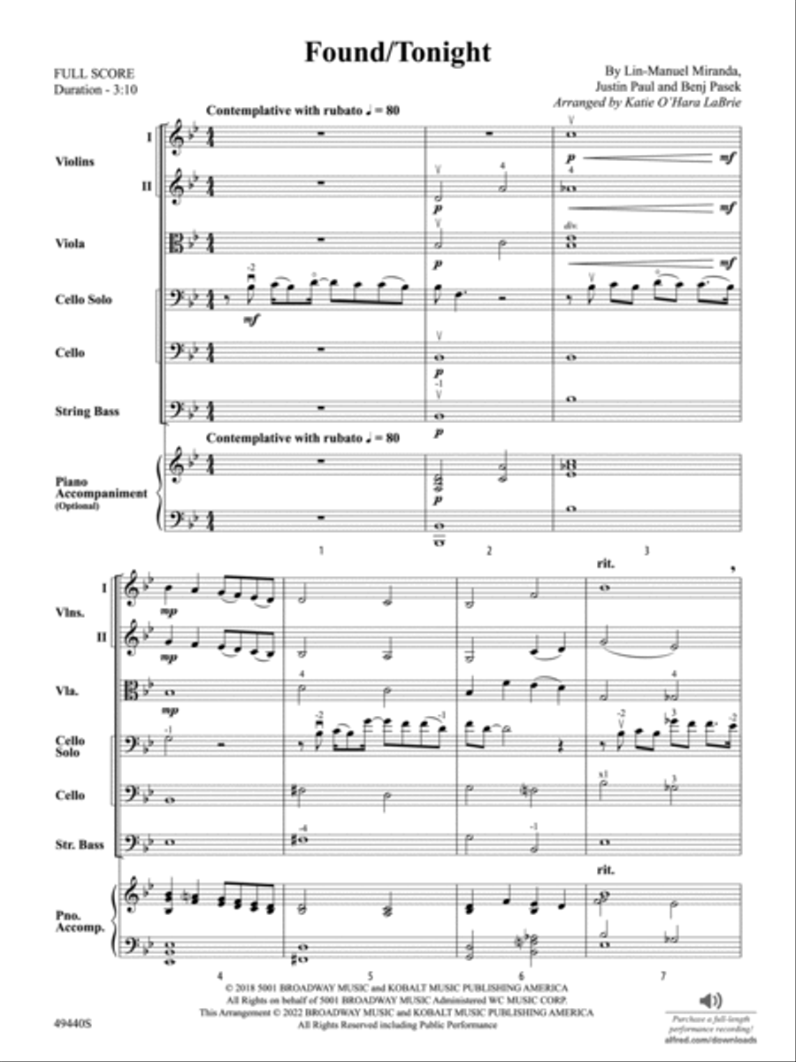 Found/Tonight: Score Found/Tonight: Score String Orchestra scores gallery preview page 3