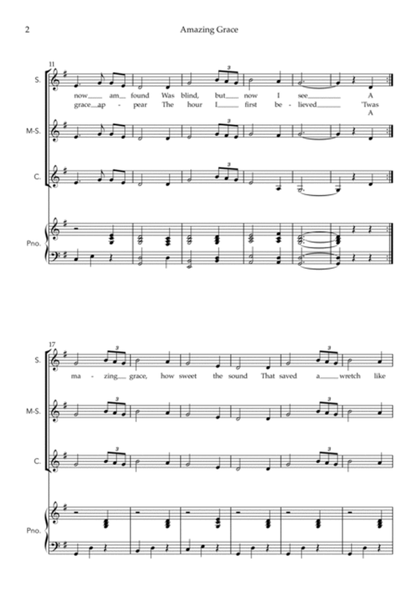 Amazing Grace (for Choral - SSA with Easy Piano) image number null