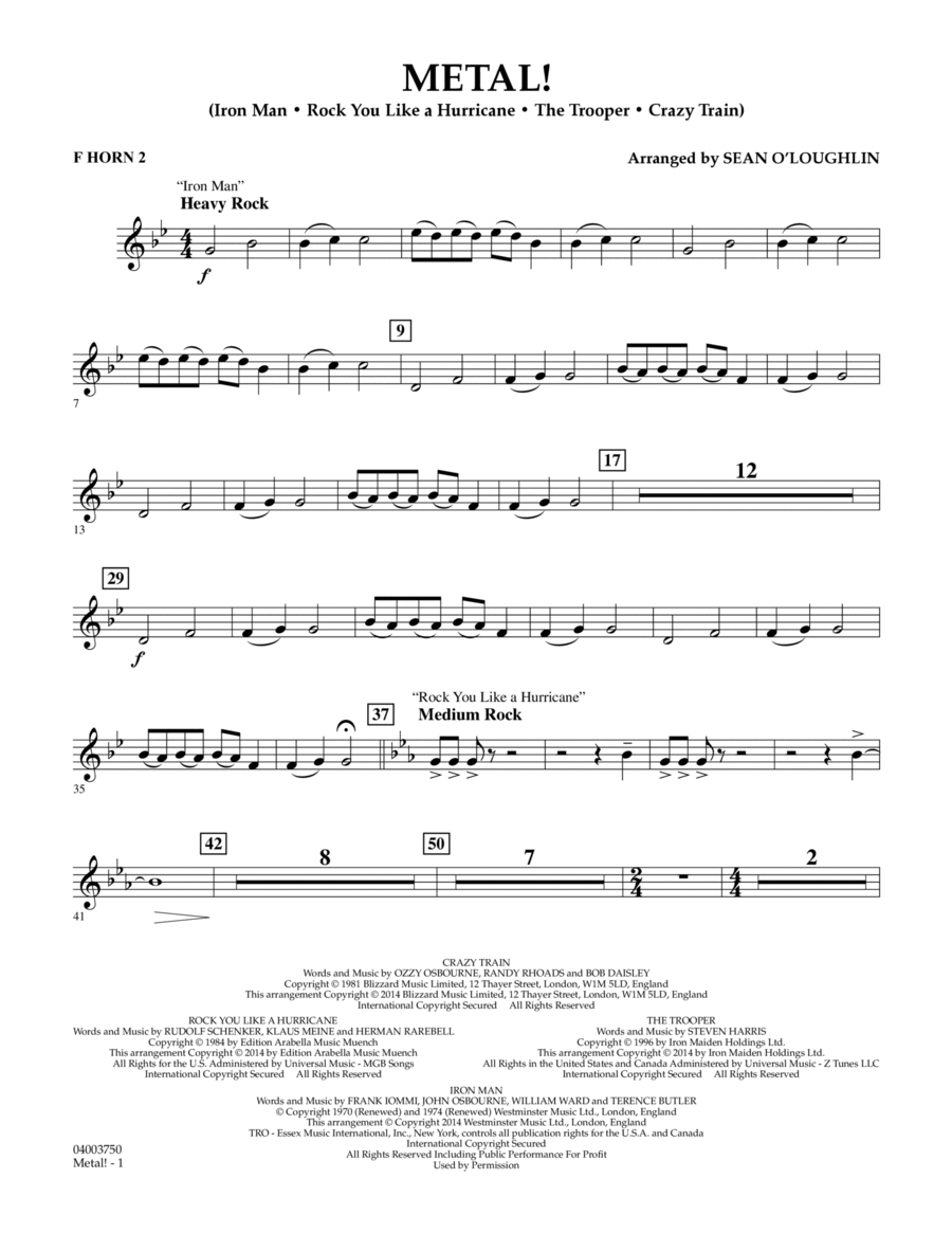 Metal! - F Horn 2 Metal! - F Horn 2 Concert Band scores gallery preview page 1
