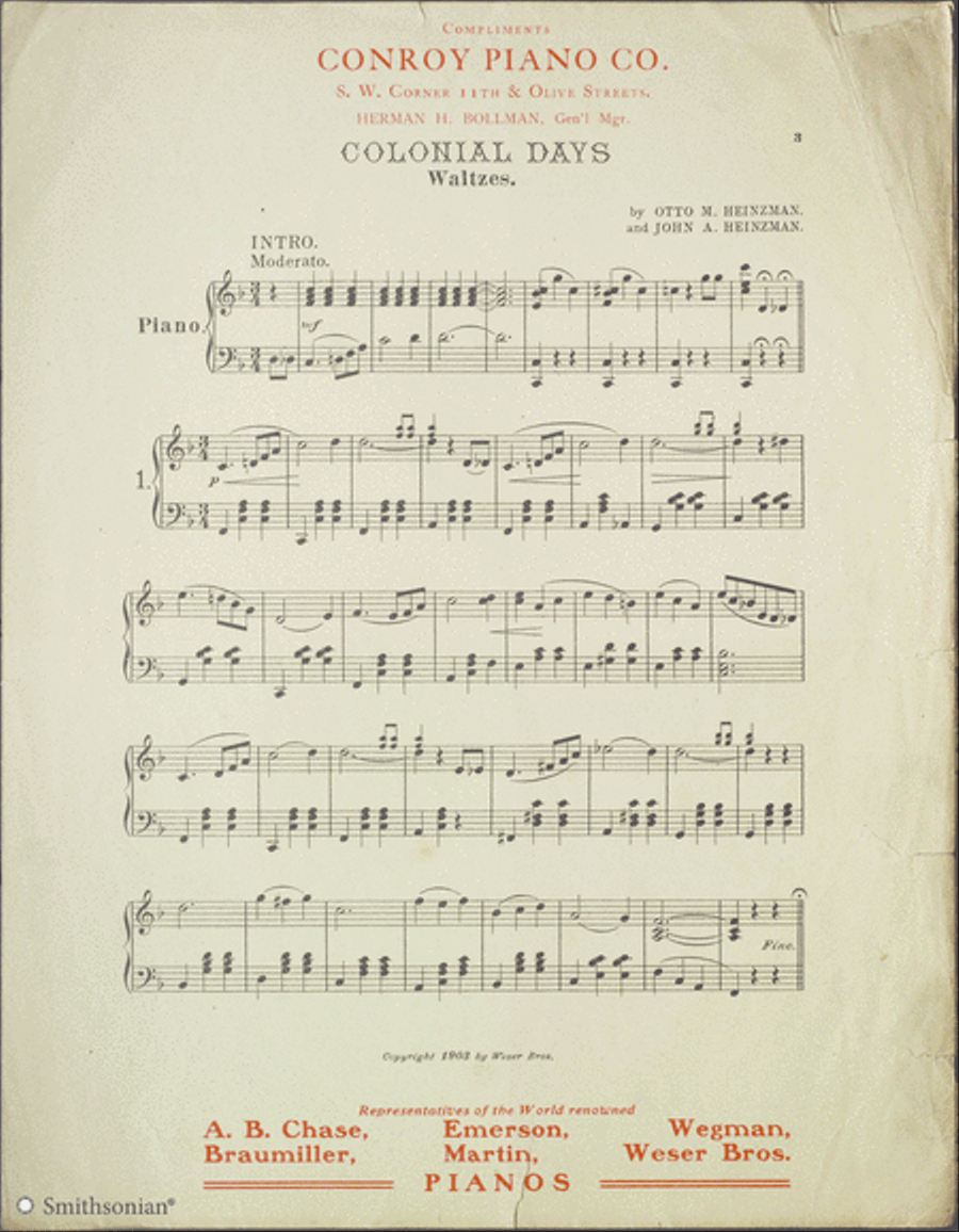 Colonial Days: Walzes Colonial Days: Walzes Piano Solo scores gallery preview page 3