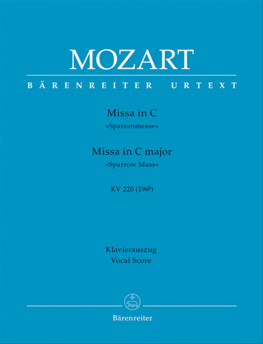 Missa C major, KV 220 (196b) 'Sparrow Mass' 4-Part scores gallery preview page 1