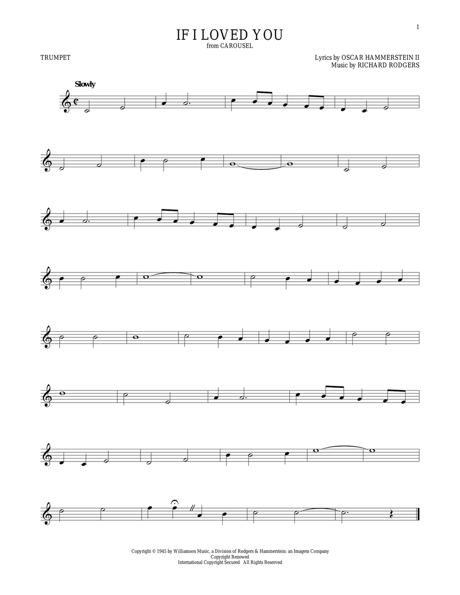 If I Loved You If I Loved You Trumpet Solo scores gallery preview page 1