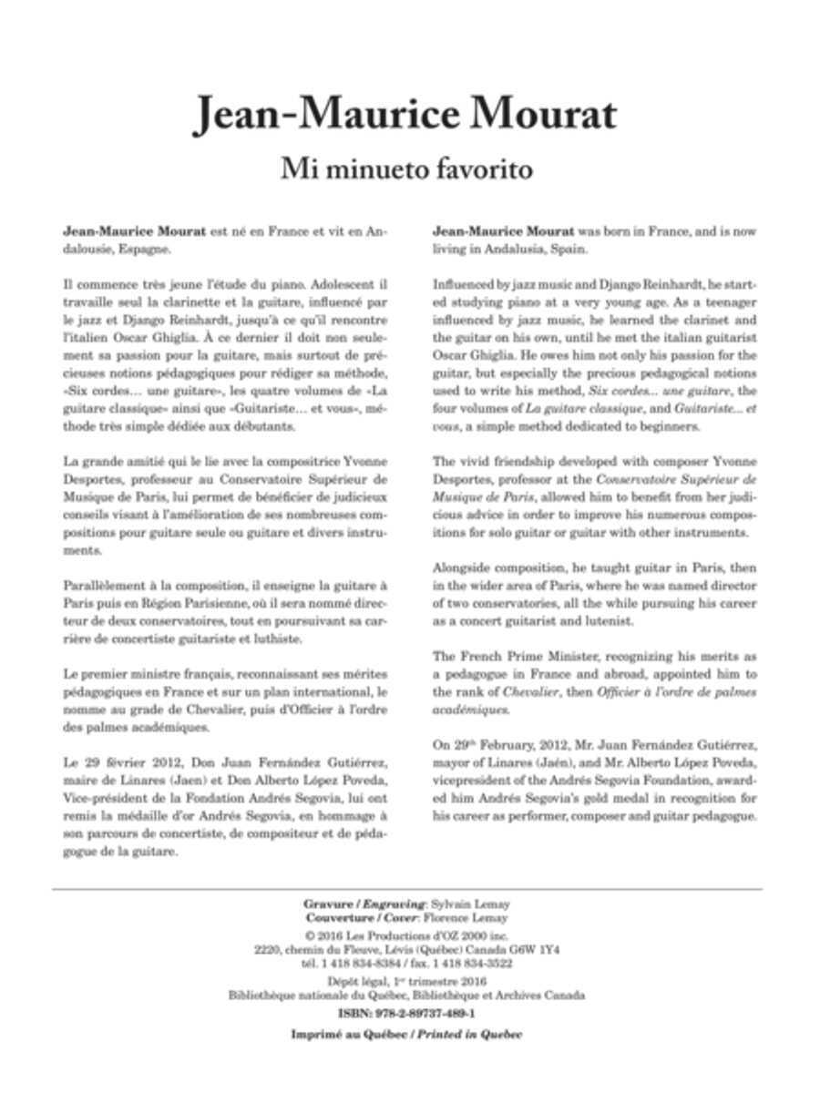 Mi minueto favorito Guitar Ensemble scores gallery preview page 1