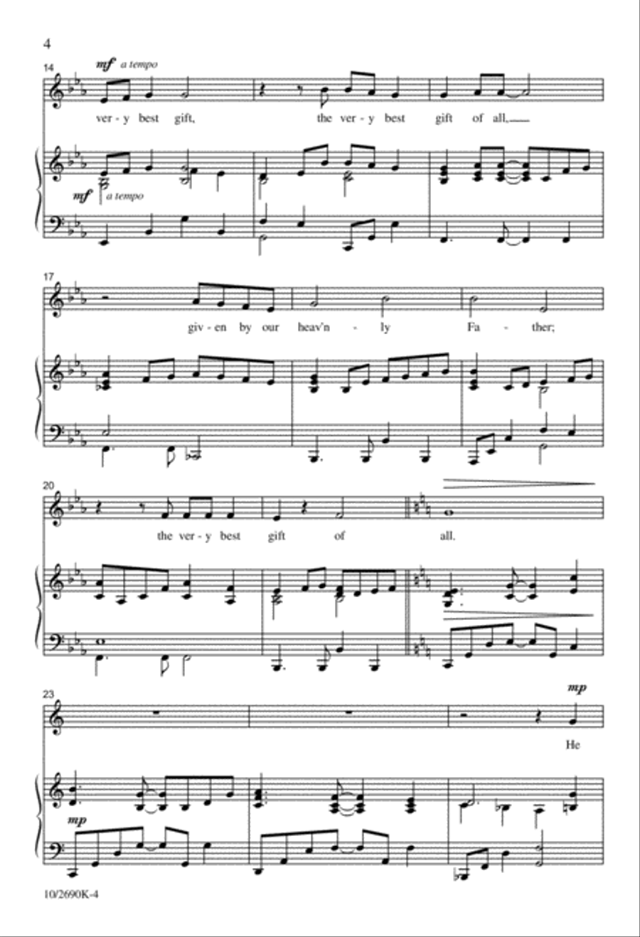 The Very Best Gift of All Unison Choir scores gallery preview page 4