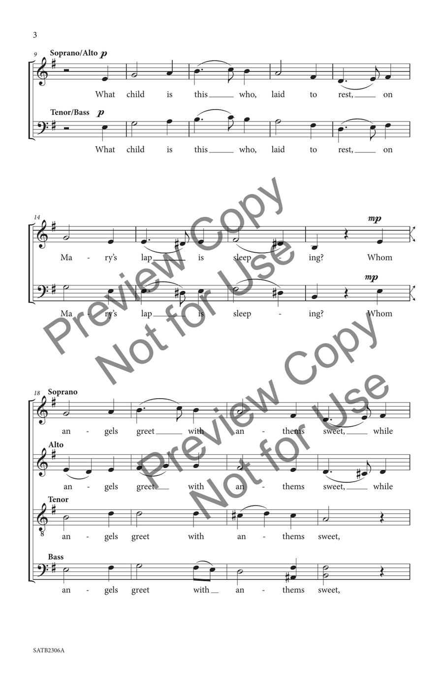 What Child Is This? SATB 4-Part scores gallery preview page 4