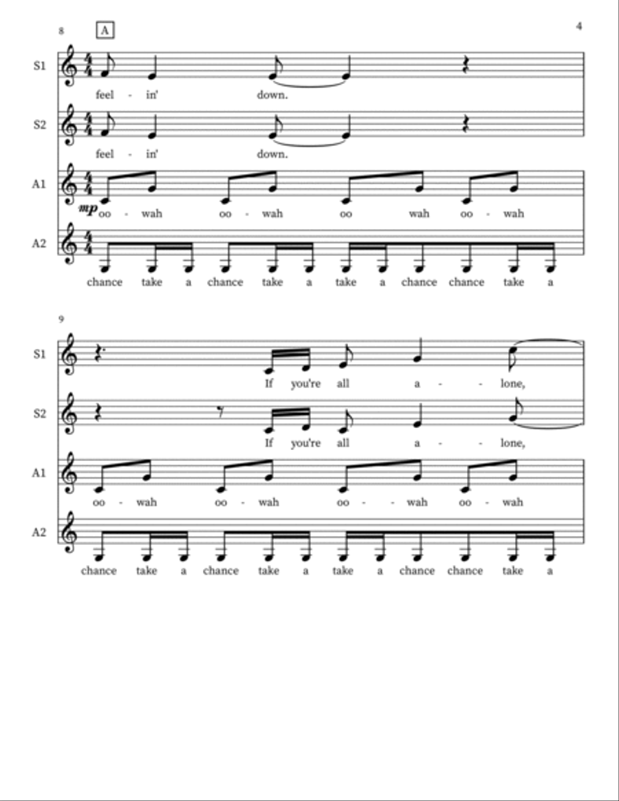 Take A Chance On Me SSA scores gallery preview page 4