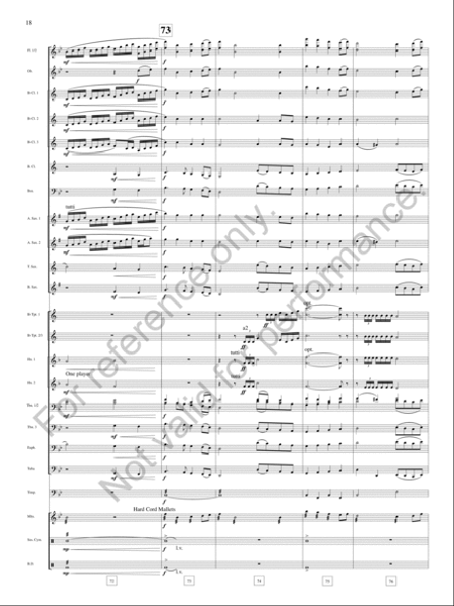 Leaves That Descend To No Drum Concert Band scores gallery preview page 19