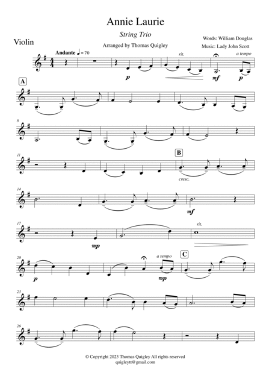Annie Laurie String Trio scores gallery preview page 4