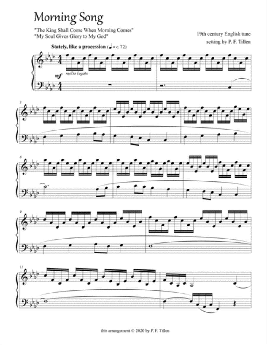The King Shall Come (Morning Song) Piano Solo scores gallery preview page 1