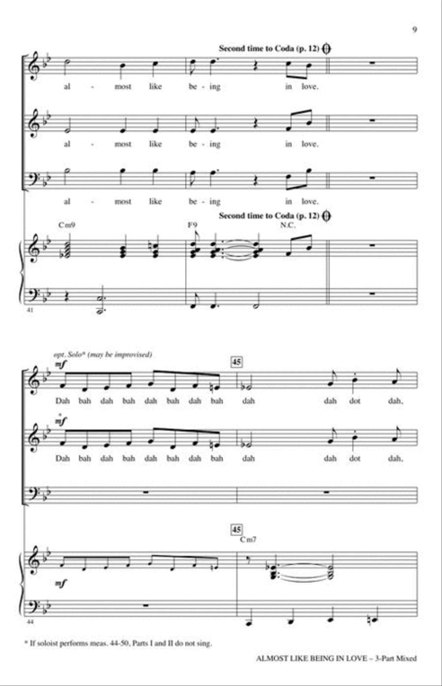 Almost Like Being in Love 3-Part scores gallery preview page 6