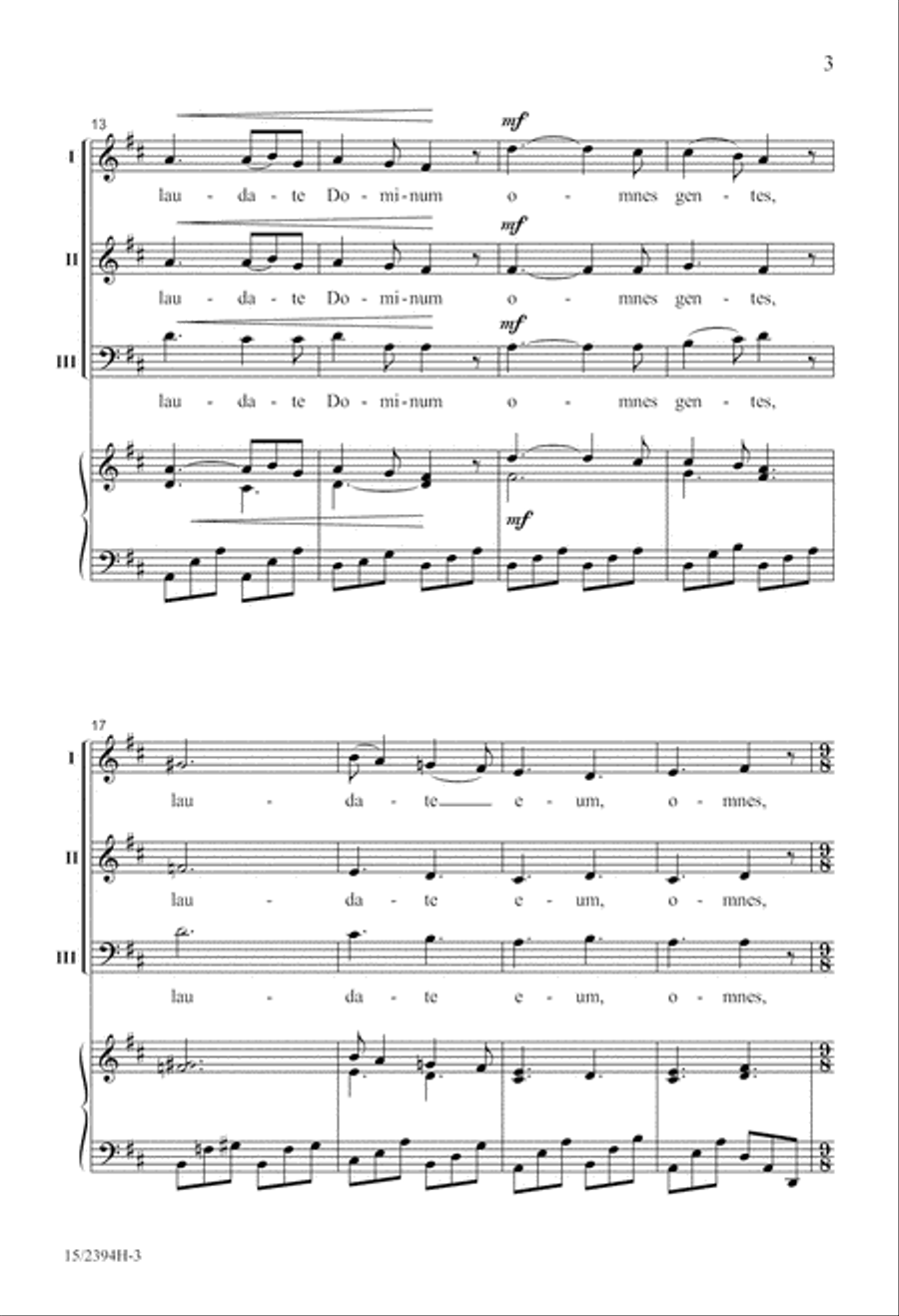 Laudate Dominum Laudate Dominum 3-Part scores gallery preview page 4