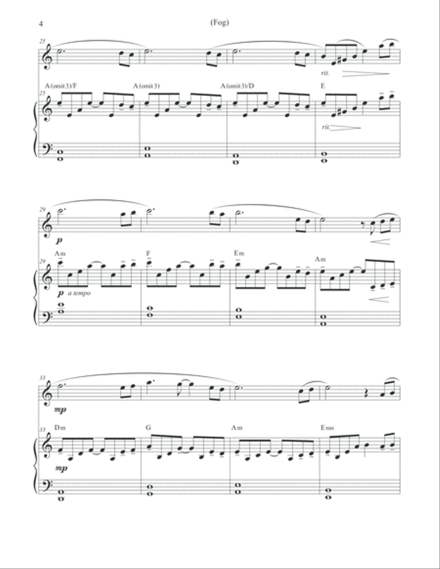 FOG - Solo Flute & Piano Flute Solo scores gallery preview page 4
