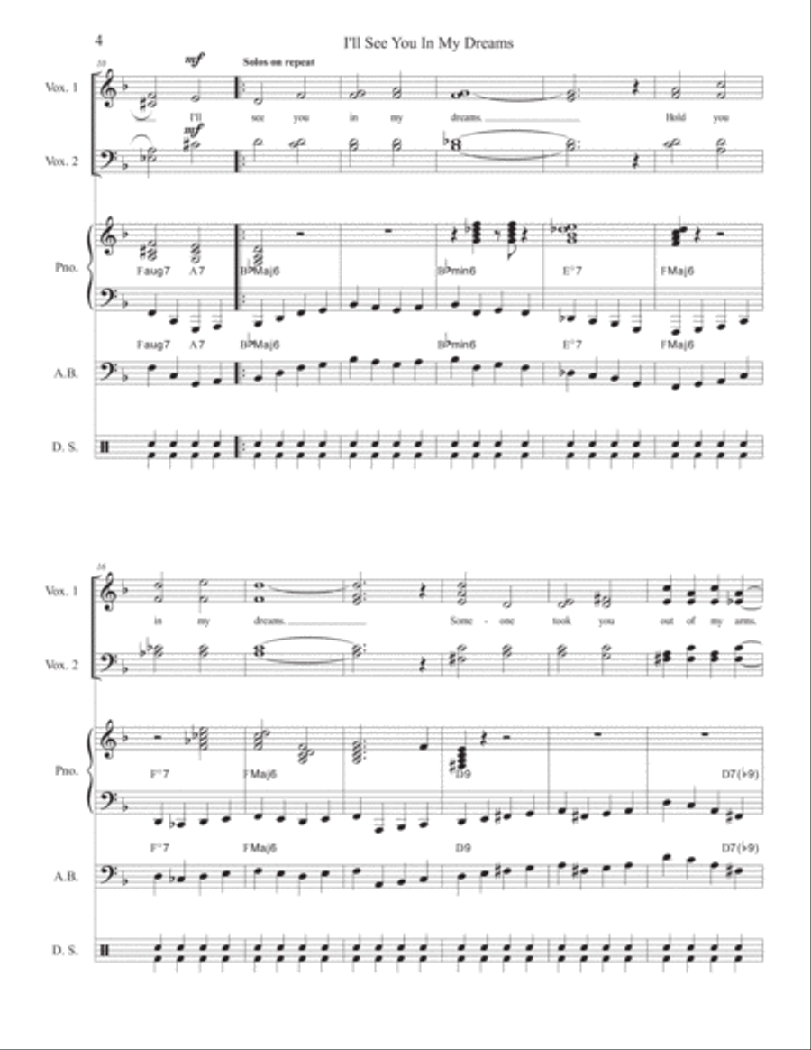 I'll See You In My Dreams 4-Part scores gallery preview page 4