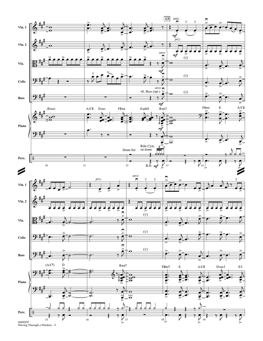 Waving Through a Window (from Dear Evan Hansen) (arr. Larry Moore) - Conductor Score (Full Score) String Orchestra scores gallery preview page 3