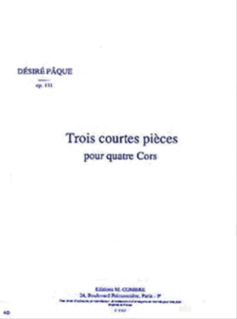 Courtes pieces (3) Op. 131 Horn scores gallery preview page 1