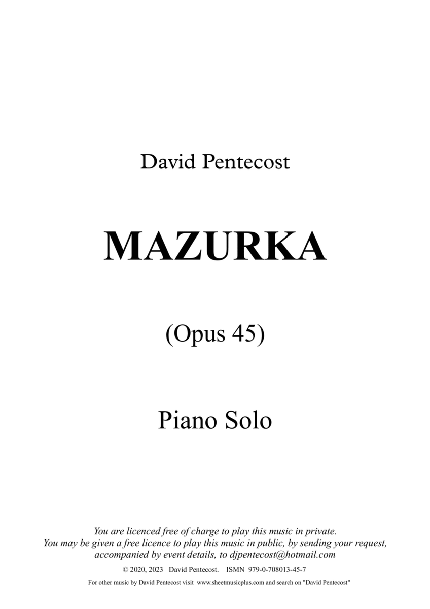 Mazurka, Opus 45 image number null