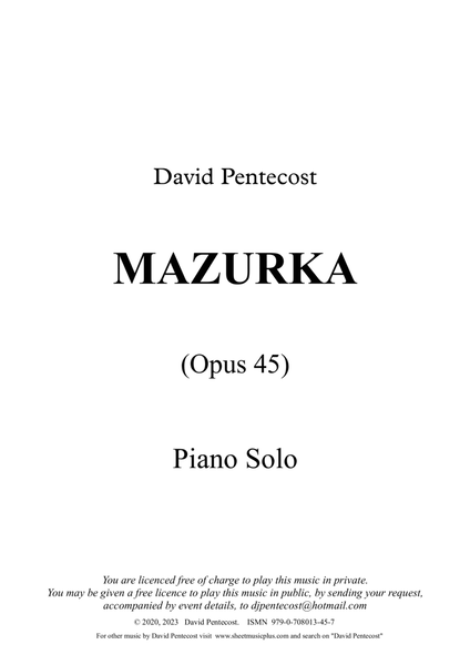 Mazurka, Opus 45 image number null